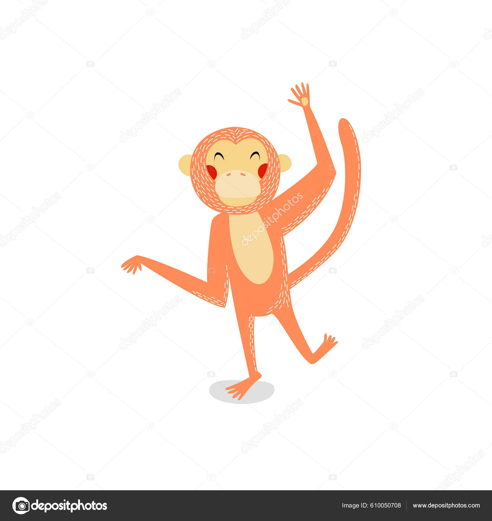 2022 novo desenho animado: pequeno macaco sentado em uma