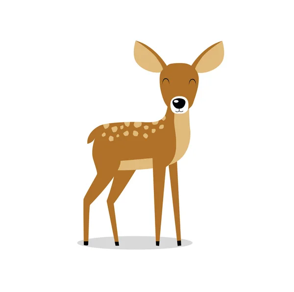 Print Cute Deer Wild Forest Animal Funny Cartoon Deer Cartoon — Stock Vector