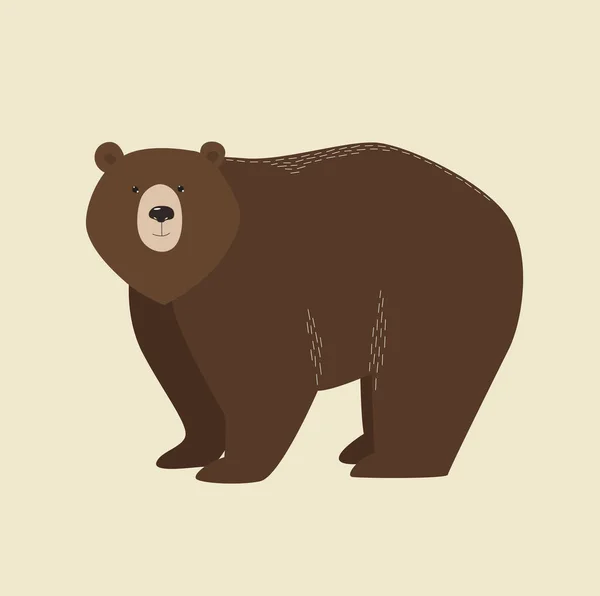 Impresión Oso Vector Ilustración Minimalista Emblema Icono Animal Del Bosque — Archivo Imágenes Vectoriales