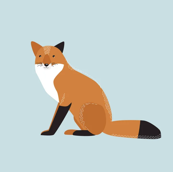 Une Empreinte Vecteur Renard Élégant Illustration Minimaliste Emblème Icône Animal — Image vectorielle