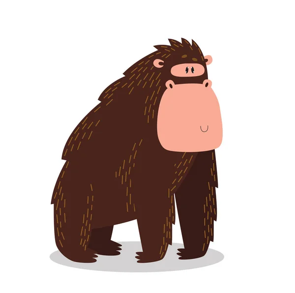 病媒大猴子 卡通大猩猩 金刚非洲动物 — 图库矢量图片