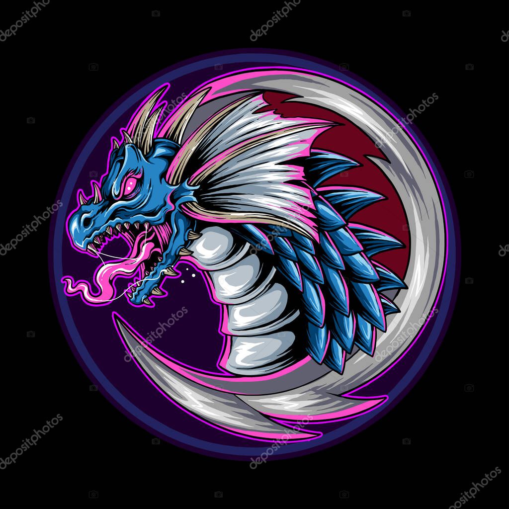 The dragon as an e-sport logo or mascot and symbol look cool