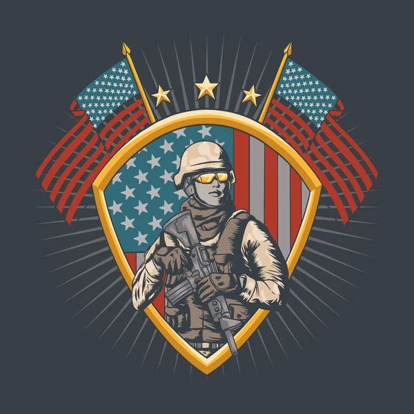 United States Soldier Army Design Veterans Day — Image vectorielle