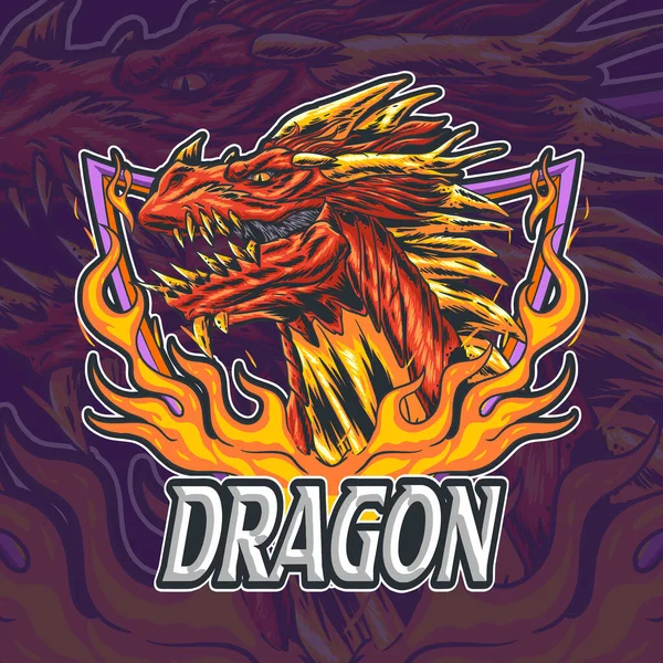 Dragon Logó Team Gamers Sports Számára — Stock Vector