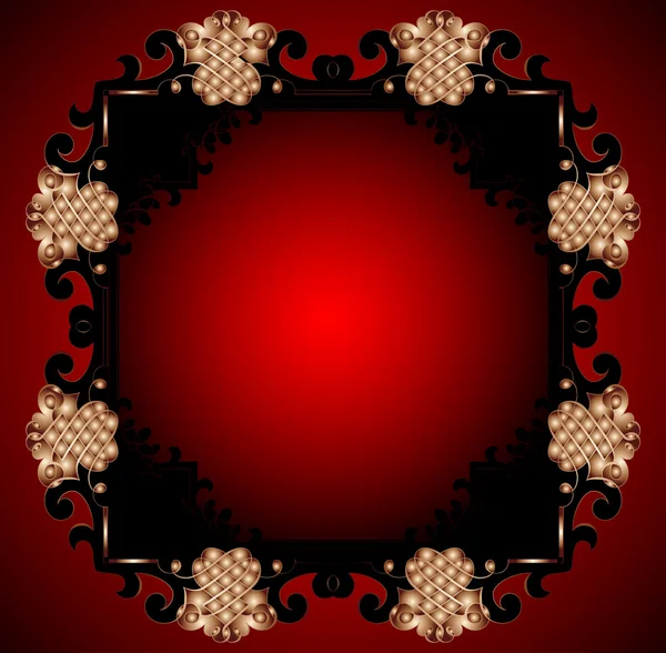 Diseño de marco vintage rojo para tarjeta de felicitación. Eps10 . — Archivo Imágenes Vectoriales