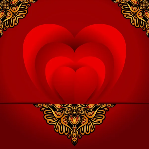 Tebrik kartı aşk kalp vektör — Stok Vektör