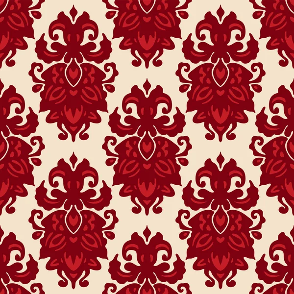 ベルベットのダマスク織のシームレスなパターン ベクトル — ストックベクタ