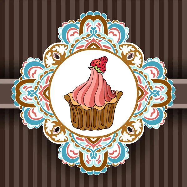 Diseño de póster de cupcake vintage — Vector de stock