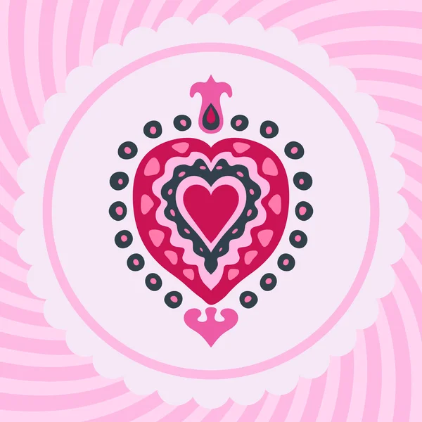 Aşk kalp dekoratif davet vektör — Stok Vektör