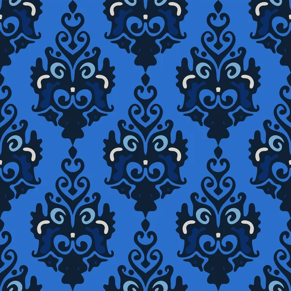 Damas oriental motif vectoriel sans couture — Image vectorielle