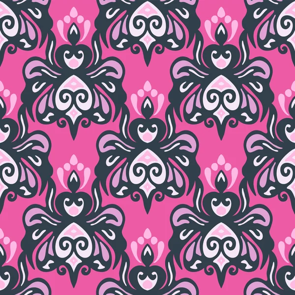 Motif vectoriel damassé rose moderne sans couture — Image vectorielle