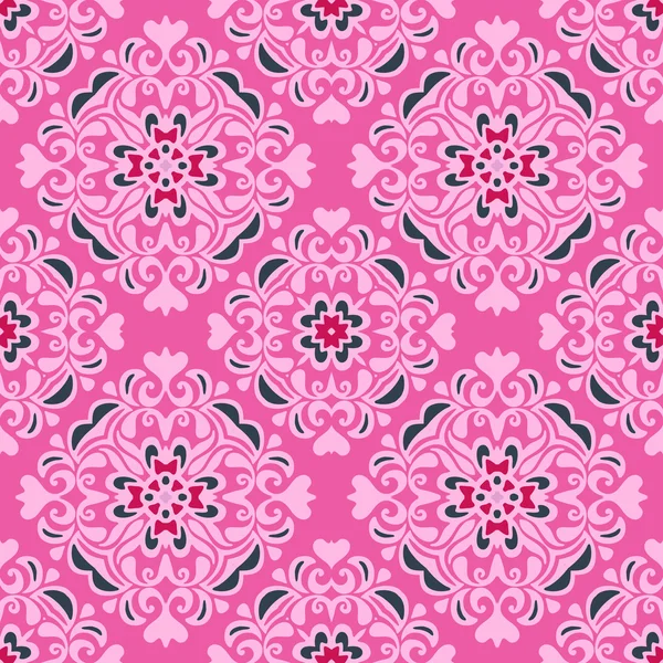 Seamless mönster rosa blomma vektor design — Stock vektor