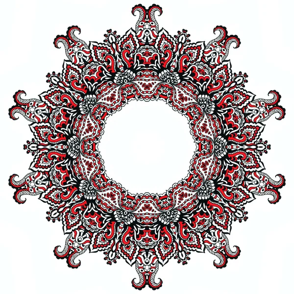 Abstraktní kaleidoskop doodle hranice na bílém pozadí — Stock fotografie