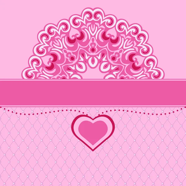 Valentines heart lace design background vector — Stock Vector