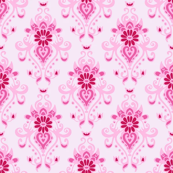 Damask roze naadloze patroon vector ontwerp — Stockvector