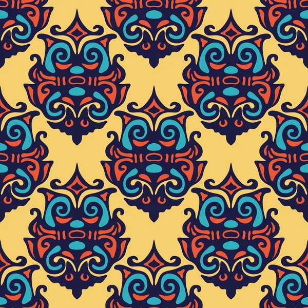 Vector de fondo colorido azulejos étnicos sin costura — Vector de stock