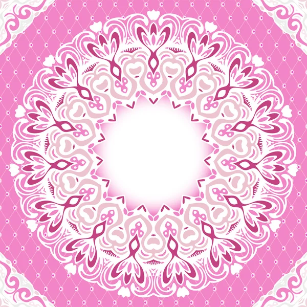 Dentelle bordure vectorielle rose fond — Image vectorielle