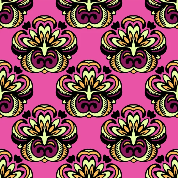 Damask Flower Seamless pattern vector design — Stock Vector