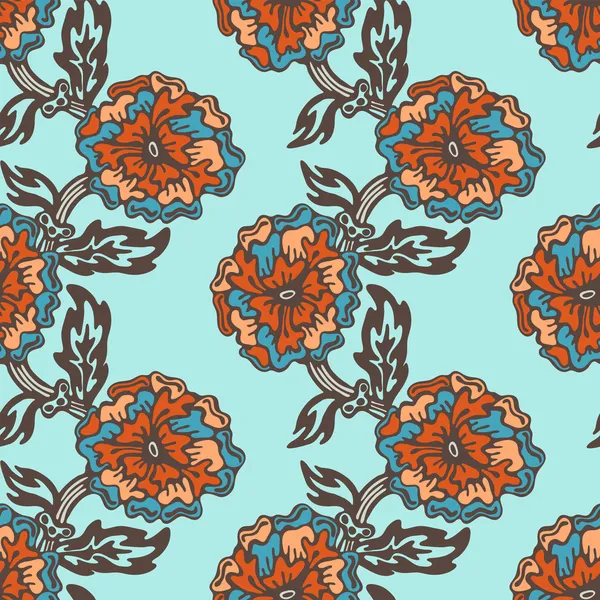 Blommigt botaniska seamless mönster vektor — Gratis stockfoto