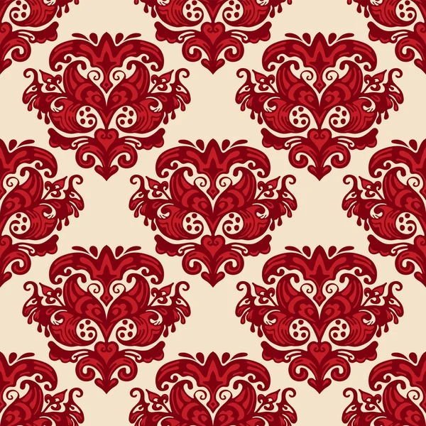 Luxe damassé Floral motif sans couture vecteur — Image vectorielle