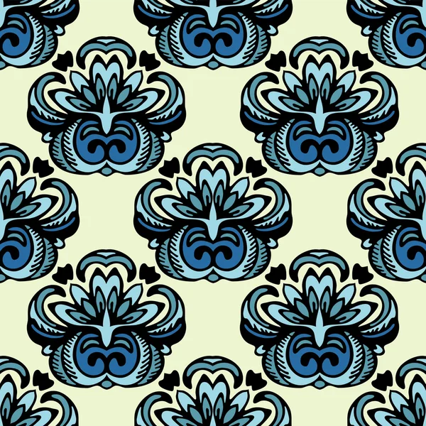シームレスなダマスク織花のベクトル パターン — ストックベクタ