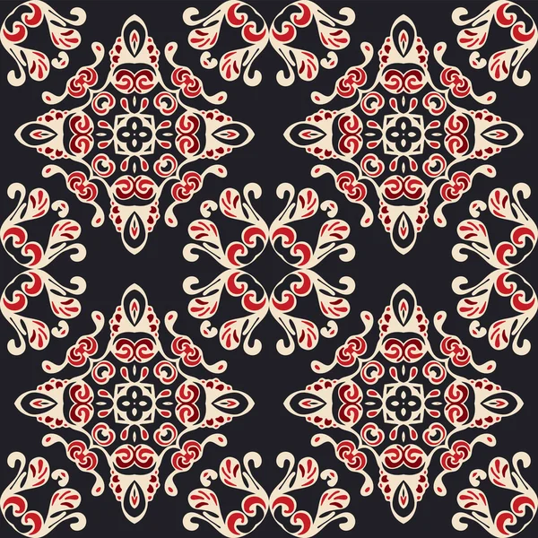 Patrón de vector de motivo sin costura flor de damasco — Archivo Imágenes Vectoriales