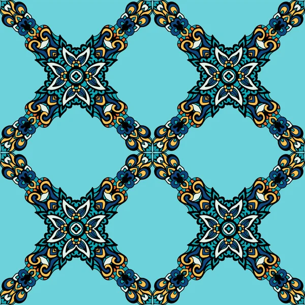 Vecteur de motif géométrique floral sans couture — Image vectorielle