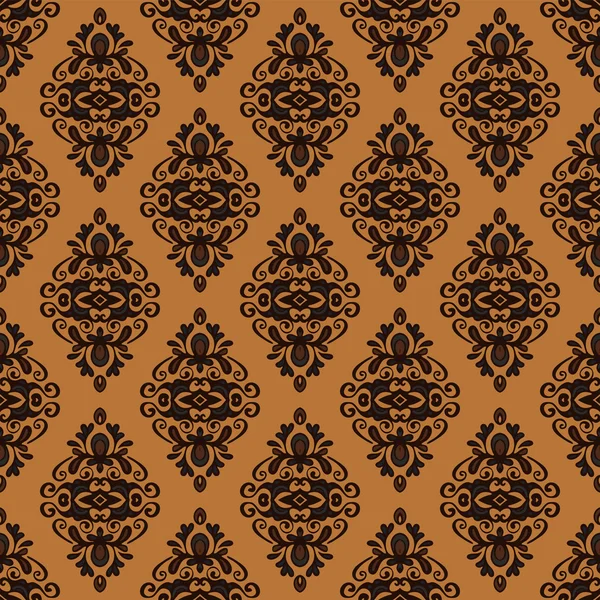 ヴィンテージのダマスク織のシームレスなパターン背景 — ストックベクタ