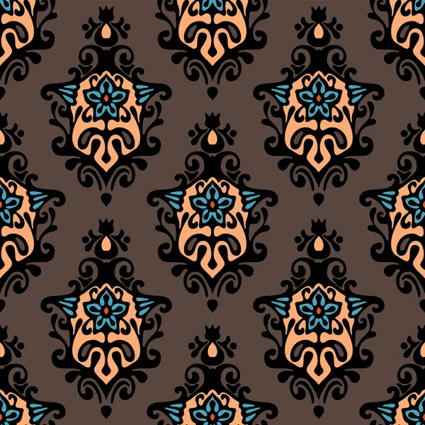 Damassé motif vecteur floral — Image vectorielle