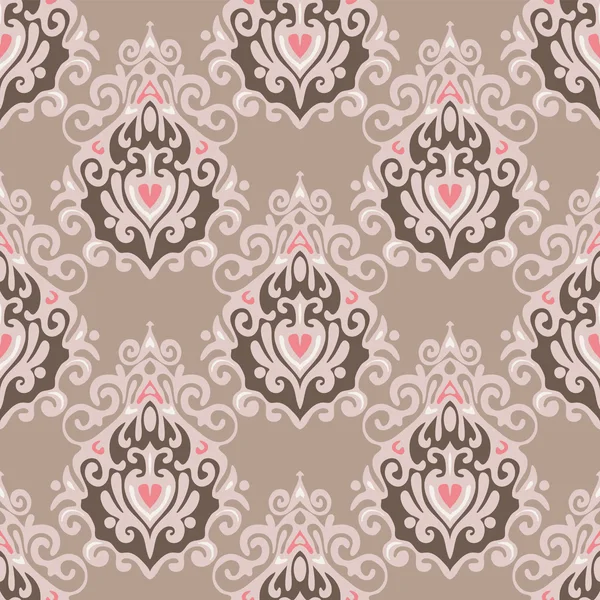 Vintage damassé motif vecteur floral — Image vectorielle