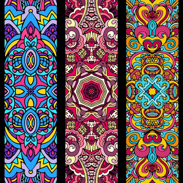 Banner festivo Conjunto tribal étnico —  Vetores de Stock