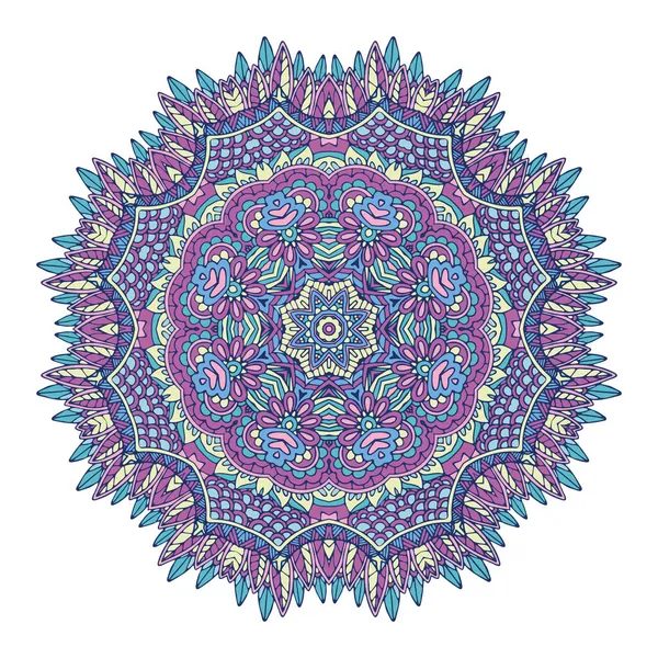 Ornamento Mandala Tatoo Paisley Floral Indio Estrella Étnica Vector Medallón — Archivo Imágenes Vectoriales