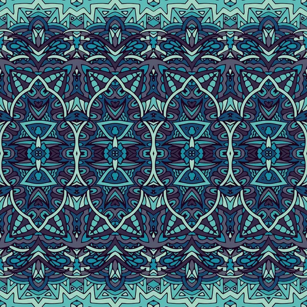 Blaue Geometrische Nahtlose Muster Gefliesten Design Alten Stil Mosaik Vektor — Stockvektor