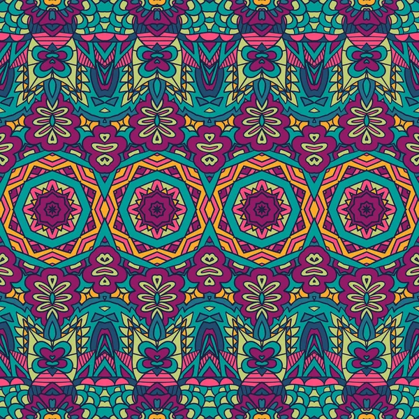 Floral Motif Festif Ethnique Pour Tissu Abstrait Géométrique Coloré Sans — Image vectorielle