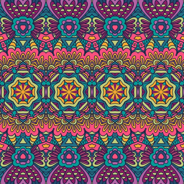 Абстрактный Геометрический Дамасский Бесшовный Орнаментальный Рисунок Текстильная Этническая Винтажная Печать — стоковый вектор