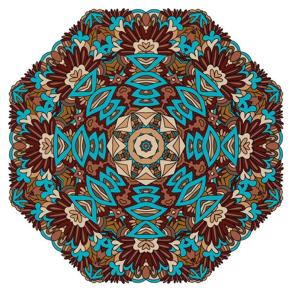 Médaillon Ornemental Automne Abstrait Rosette Fleurs Mandala Vectorielle — Image vectorielle
