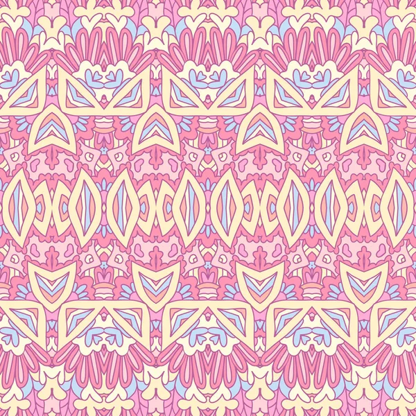 Плитковий Етнічний Дизайн Бухо Тканини Абстрактний Геометричний Рожевий Декор Вінтажний — стоковий вектор