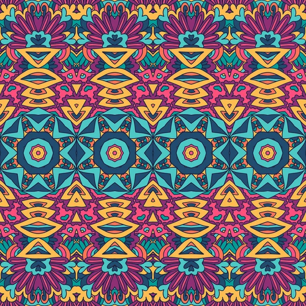 Vector Nahtlose Muster Bunte Ethnische Geometrische Psychedelische Print Design Boho — Stockvektor