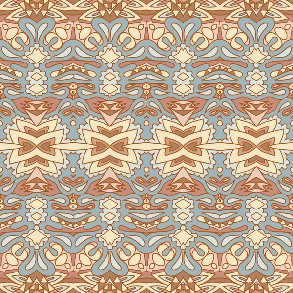 Modèle Vectoriel Sans Couture Ikat Vintage Design Tissu Vintage Imprimé — Image vectorielle