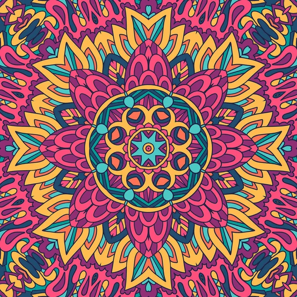 Abstract Mandala Medaillon Naadloos Patroon Ornamentaal Arabesque Bloem Stockvector