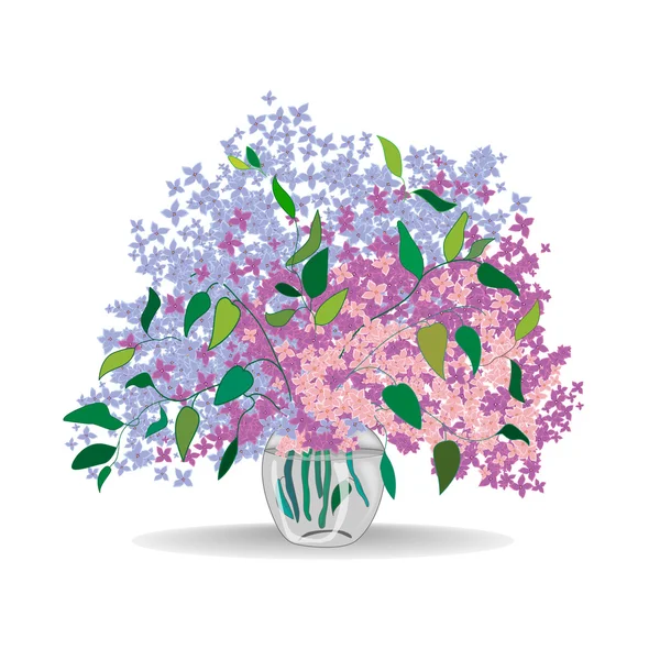 Lilas en un jarrón — Vector de stock