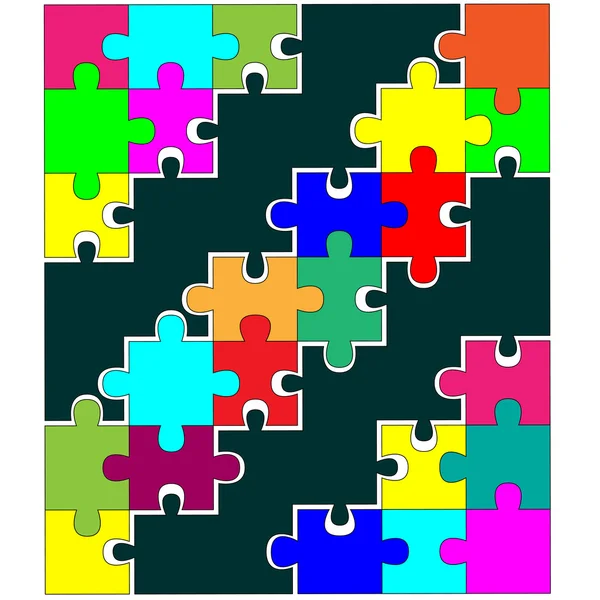 Barevné puzzle — Stockový vektor