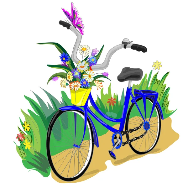 Vélo bleu — Image vectorielle