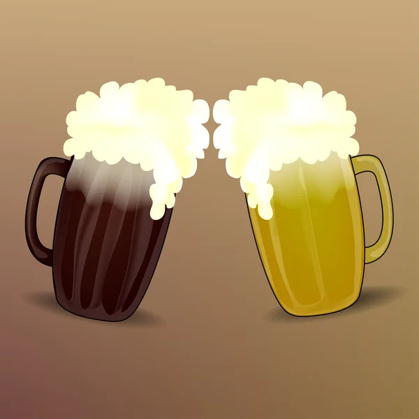 Cerveja escura e leve —  Vetores de Stock
