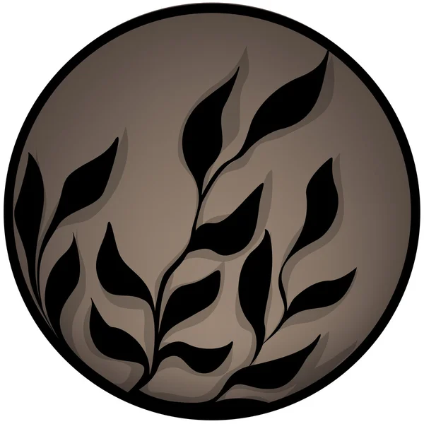 Силуэт листьев на сером фоне — стоковый вектор