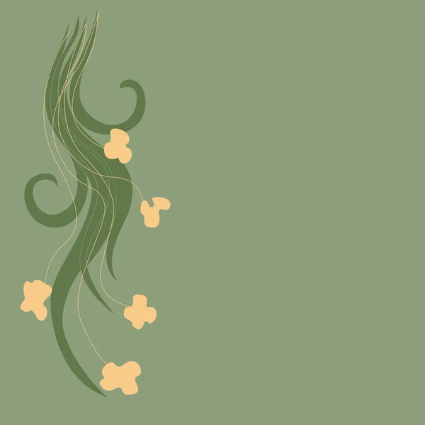 Flor abstracta sobre un fondo verde — Vector de stock