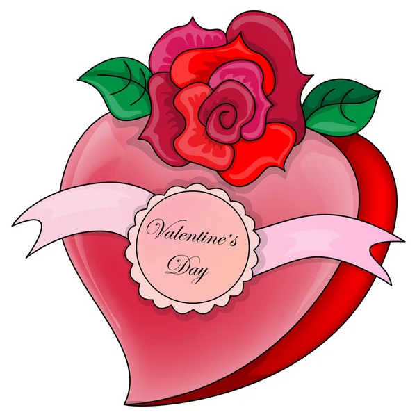 Corazón con la inscripción Día de San Valentín — Archivo Imágenes Vectoriales