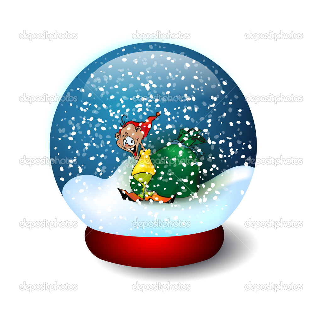 Illustration Glass Ball With Snow