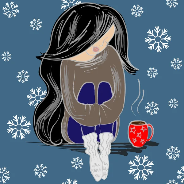 Kahve fincanlı kız.