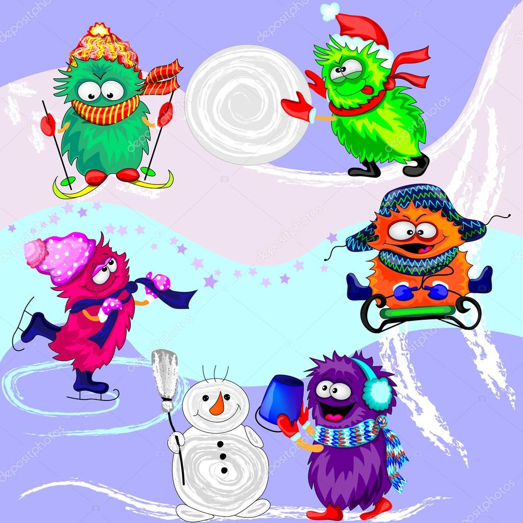 Monsters. Winter Sports